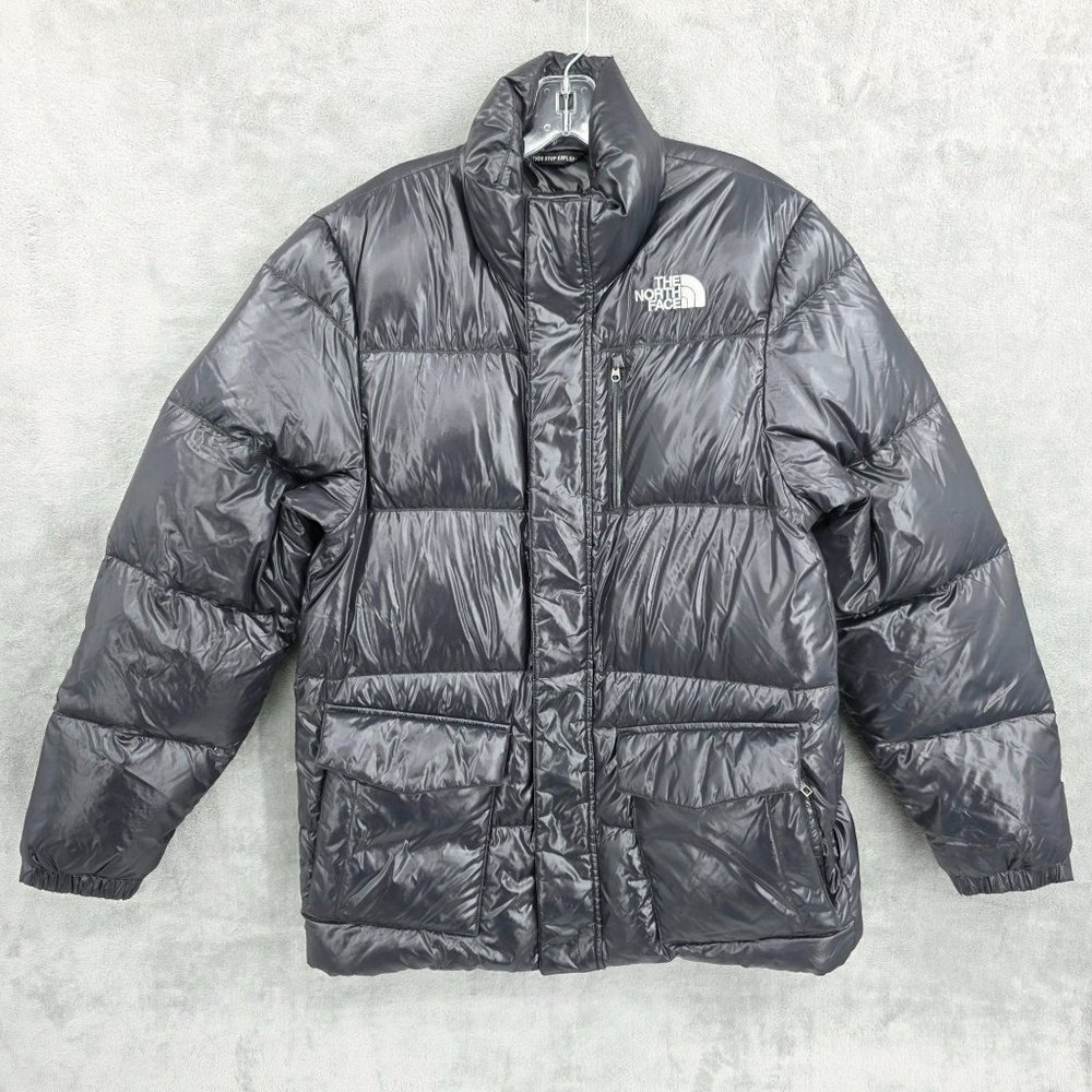 The North Face Nanuk Parka Mens Goose Down Puffer Jacket 600 Fill Shiny Black